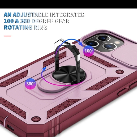 Purple Armor Phone Case with Ring Holder and Camera Protection - Picture 6 of 9